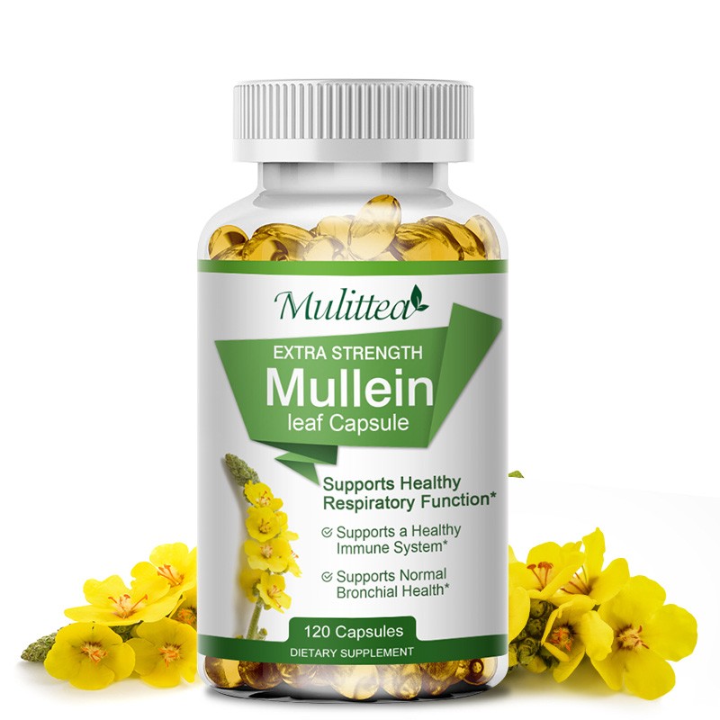 Mullein Leaf Capsules Support Lung Cleanse Respiratory Function 120 Softgels