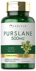 Purslane Supplement 500mg | 120 Capsules | Non GMO, Gluten Free | by Carlyle
