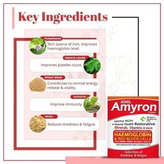 AIMIL Amyron Iron Tablets 300 Tabs (30×10) Herbal Ayurvedic Wellness | 2027 Exp