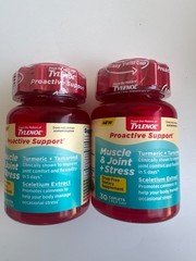 2 pk Tylenol Proactive Support Muscle & Joint Supplements Turmeric Tamarind 3/27