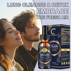 2 PACK Mullein Drops for Lungs, Detox and Cleanse Mullein Extract Supplement