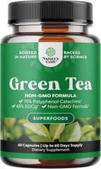 Green Tea Extract Capsules – 500mg Pure Leaf Green Tea 60 Count (Pack of 1)