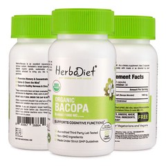 Organic Bacopa Monnieri Brahmi Capsules Bacosides Boost Memory Focus Enhancer