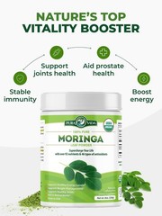 PURA VIDA MORINGA Organic Moringa Powder, Premium 100% Leaf Powder Single Origin