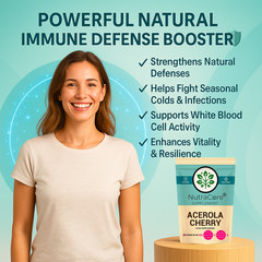 Acerola Cherry Capsules 6000mg ( 45% Vitamin C)-Immunity & Liver Support-90Caps
