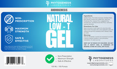 ANDROGENESIS Natural Low-T Support Gel – T Booster for Men – 1 Month Supply