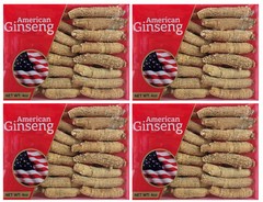 4 X Hand-selected A Grade American Ginseng Root Medium Thin-Short Size(4Oz. Box)
