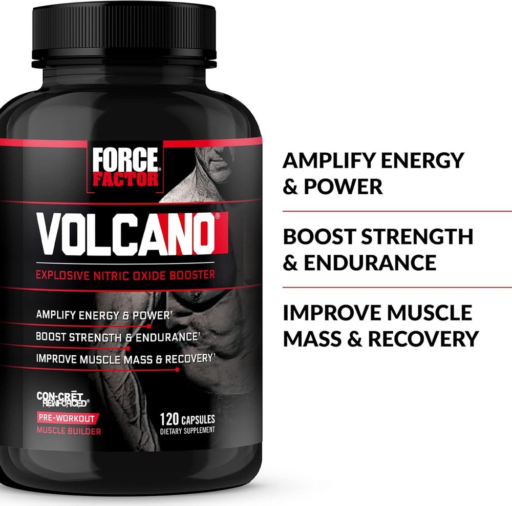 Force Factor Volcano 1520 Mg – Explosive Nitric Oxide Booster 120 Capsules