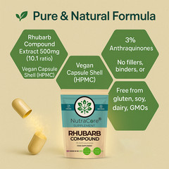 Rhubarb Compound Capsule 5000mg (3%Anthraquinones)-Weight Control, 100% Vegan