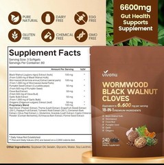 2 BOTTLES—LUXRY Vivonu Wormwood Black Walnut Cloves 240 Softgels FAST SHIPPING