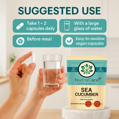 SEA CUCUMBER Capsules 4500mg(5% Saponins)Joint Health-100%Natural&Strong-90Caps