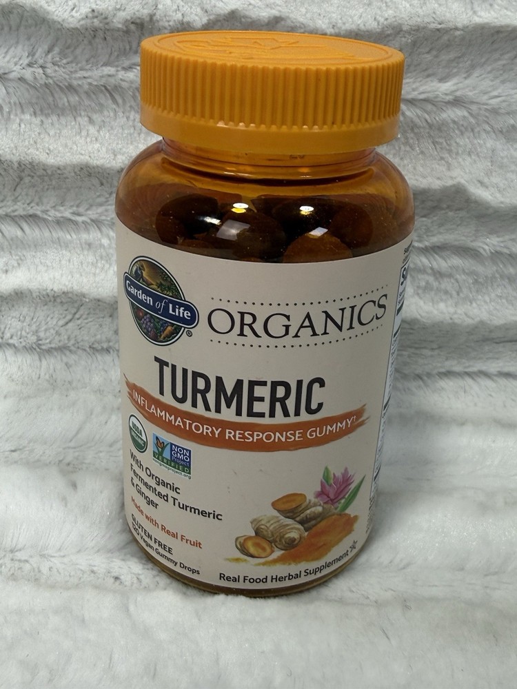 Garden of Life Organics Turmeric Vegan Gummy Drops, 120 Count – 09/2026 – NEW