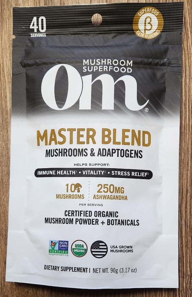 Om Mushroom Superfood Master Blend Mushrooms & Adaptogens-Organic-3.17 oz.(90 g)