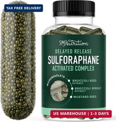 50MG Sulforaphane Supplement from Broccoli Sprouts | NRF2 Activation, Cellular H