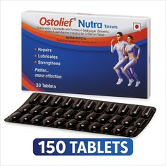 5 Packs of Charak Ostolief Nutra 150 Tabs for Joint & Bone Health & Mobility
