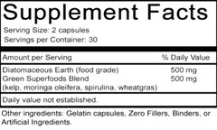 60 Diatomaceous Earth with Green SuperFoods Capsules