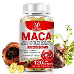 Maca Root Capsules 8050mg |120 Pills | Red, Yellow,Black Maca Supplements