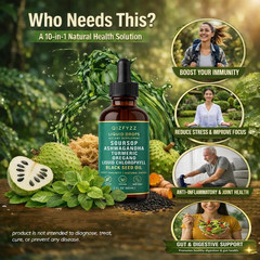 Qizfyzz 10-In-1 Soursop Bitters Herbal Drops with Nori, Moringa, Turmeric, Orega