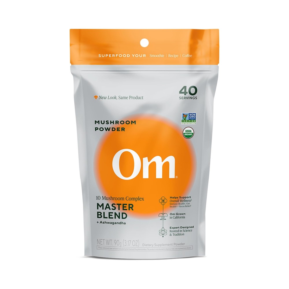 Om Mushroom Master Blend, Organic 10 Mushroom Complex & Adaptogens Powder,