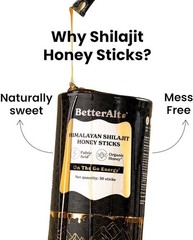 Better Alt Pure Himalayan Shilajit Sticks with 30sticks Honey, Naturally Sweeter