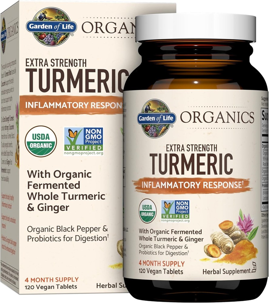 Garden of Life Organics Extra Strength Turmeric Inflammatory Response 120 Tablet