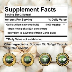 Garlic Oil 5000 MG*Promotes Heart and Cardiovascular Health