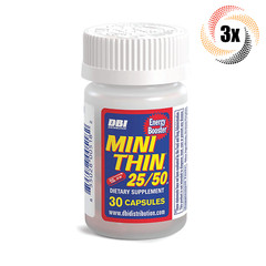 3x Bottles Mini Thin 25/50 Herbal Dietary Supplement ( 30 Capsules Per Bottle )