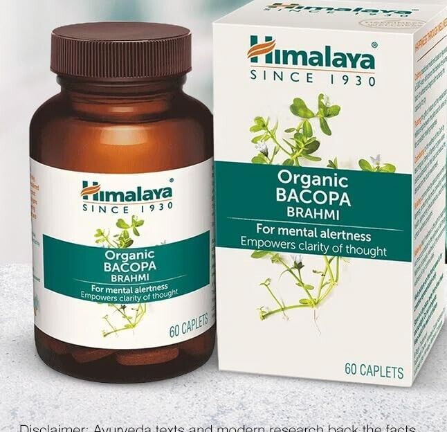 BRAHMI For Mental Alertness, Improves Memory clarity of thought 60 veg caplets.