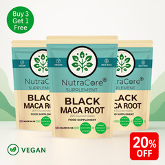 Black Maca Root Capsules, 6000mg-(25% Glusosinolates)-100% Natural & Vegan