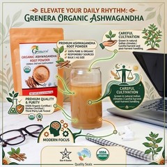 Organic Ashwagandha Root Powder 2.2 lbs | Vegan, Non-GMO, Gluten-Free | Smoothie