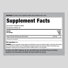 Organic Chlorella Tablets | 120 Count | 1000 mg | Non-GMO | by Piping Rock