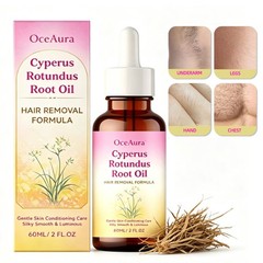 Natural Cyperus Rotundus Oil for Hair Removal, Reduction Serum for Face & Body