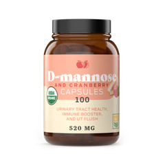 D-Mannose & Cranberry Capsules – 100 Capsules, 1040mg per serving for Urinary