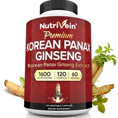 Nutrivein Korean Red Panax Ginseng 1600mg – 120 Caps – High Strength Ginsenoside