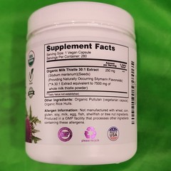 Organic Discounters Organic Milk Thistle Extract 30:1 7500mg Vegan 280 Caps