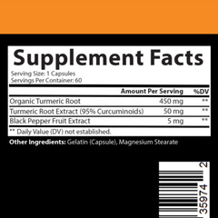 Angry Supplements Ultra Pure Turmeric Curcumin w. Black Pepper Pills, 30 Pack