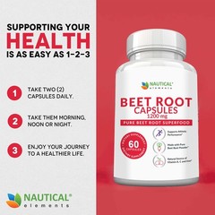 Beet Root Capsules – 1200mg Per Serving – 60 60 Count (Pack of 1)