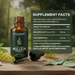 Mullein Drops Tincture for Lung Detox – Alcohol-Free Respiratory Support, 1 Mont