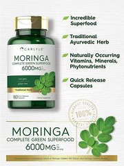 Moringa Oleifera 6000 Mg Superfood Natural Multivitamin Anti Aging, 180 Capsules