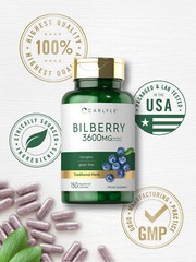 Bilberry Extract Capsules 3600mg | 150 Count | Vegetarian, Non-GMO | by Carlyle