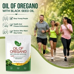 2 in 1 Oil of Oregano & Black Seed Softgels Count with Carvacrol,Immune Support
