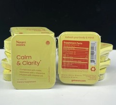 Neuro Mints Calm & Clarity w/ GABA L-theanine Vitamin D3 2pk 24 Pcs Honey Lemon