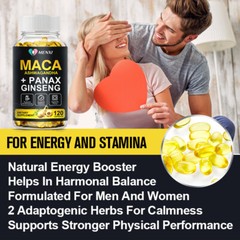 Maca Root Extract Stamina | Libido | Mood | Energy For Men & Women 120 Pills