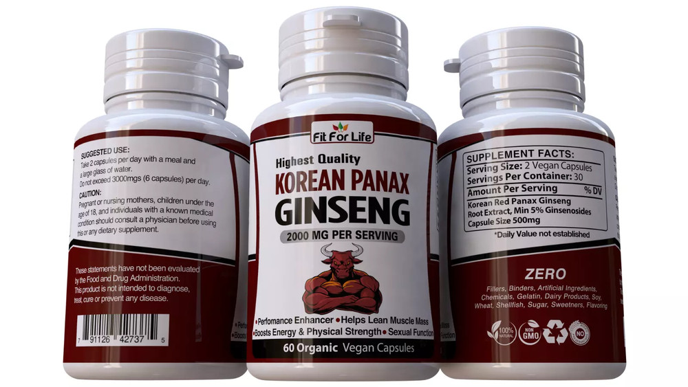 Korean Panax Ginseng Adult Supplement Energy 60 Pills Endurance Memory Sex Drive