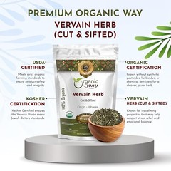 Organic Way Vervain Herb (Verbena officinalis) Cut and Sifted – Origin Albanoa