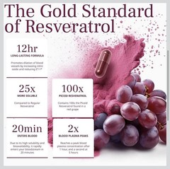 VINIA Piceid Resveratrol Red Grape Blood Pressure/Flow Heart Health Nitric Oxide
