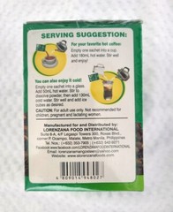 LORENZANA Mangosteen COFFEE Low SUGAR , 252 grams 12 sachets