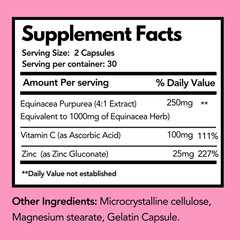 Arymar Equinacea 1000 mg + Vitamin C 60 Caps – Immune, Blood Pressure Support