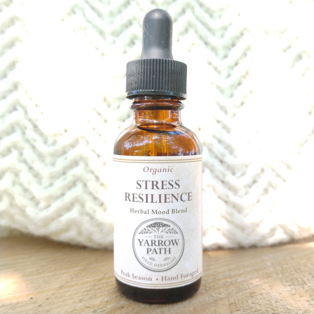 Organic Stress Resilience Tincture 1 oz Herbal Extract | Tulsi, Rose & Linden
