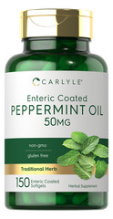 Peppermint Oil Softgels 50mg | 150 Count | with Rosemary & Thyme | by Carlyle